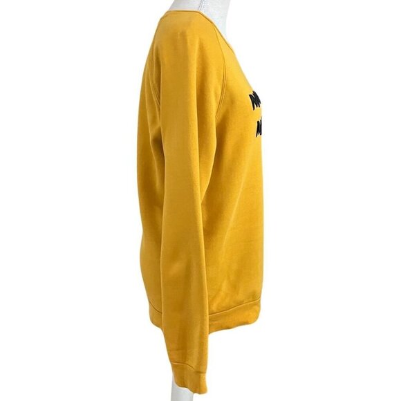 FRANK AND OAK X DISNEY MUSTARD YELLOW BLACK MICKEY MOUSE EMBROIDERED SWEATER - Picture 2 of 11
